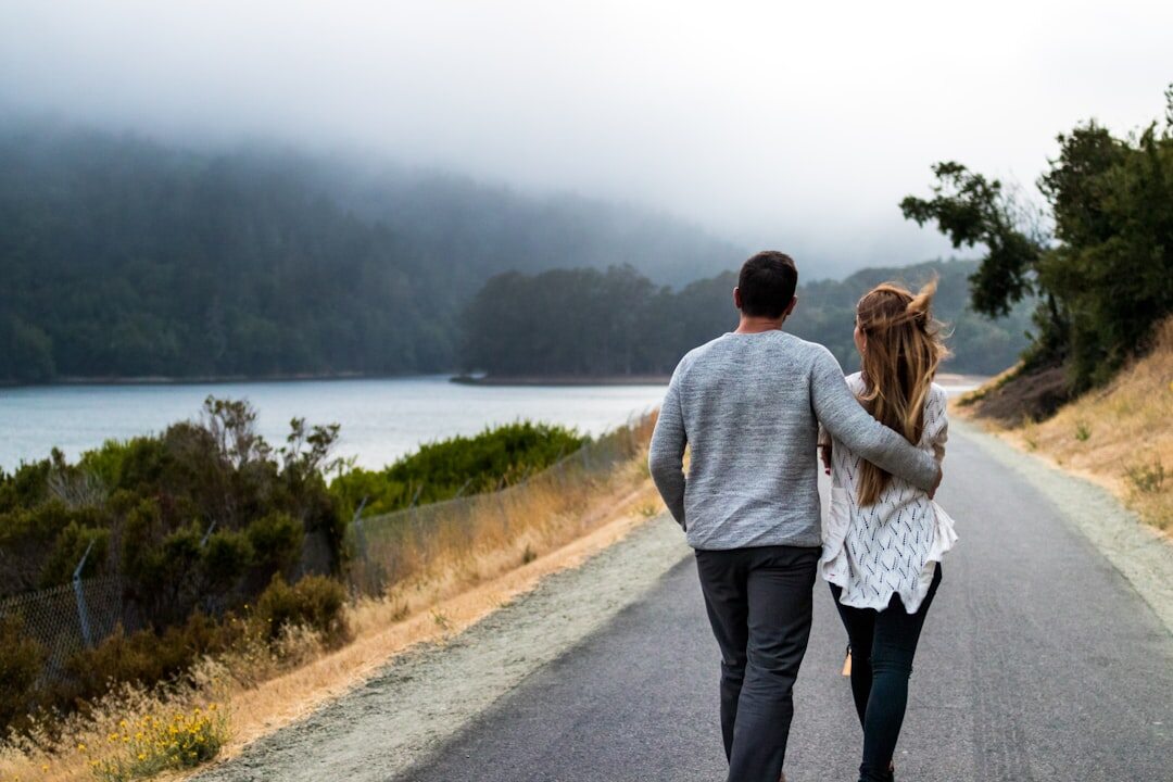 couple walking away