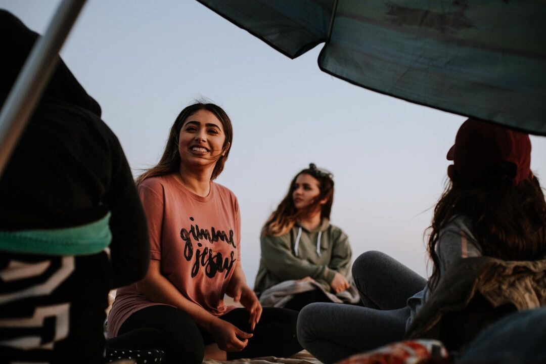 group of friends chatting