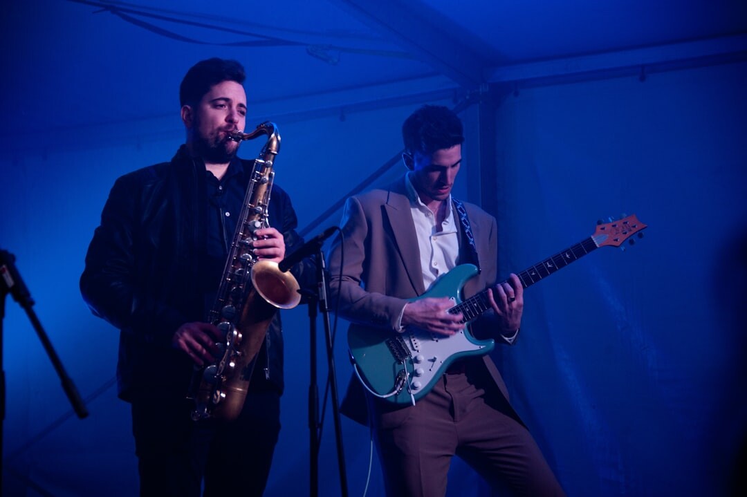 two musicians on stage